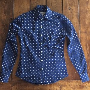 XS Banana Republic polka dotted button down